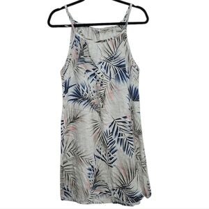 Lungo L'arno Linen Tropical Print Sleeveless Dress Women's Size Large Made Italy